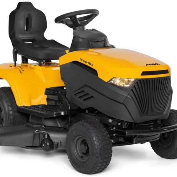STIGA Tornado 398 M Benzin-Gartentraktor - 414cc ST 400 Motor, 98cm Mähdeck, Seitenauswurf & Mulchen, mechanisches Getriebe, Hochlehner-Sitz, ideal für große Gärten bis zu 5.000 m²