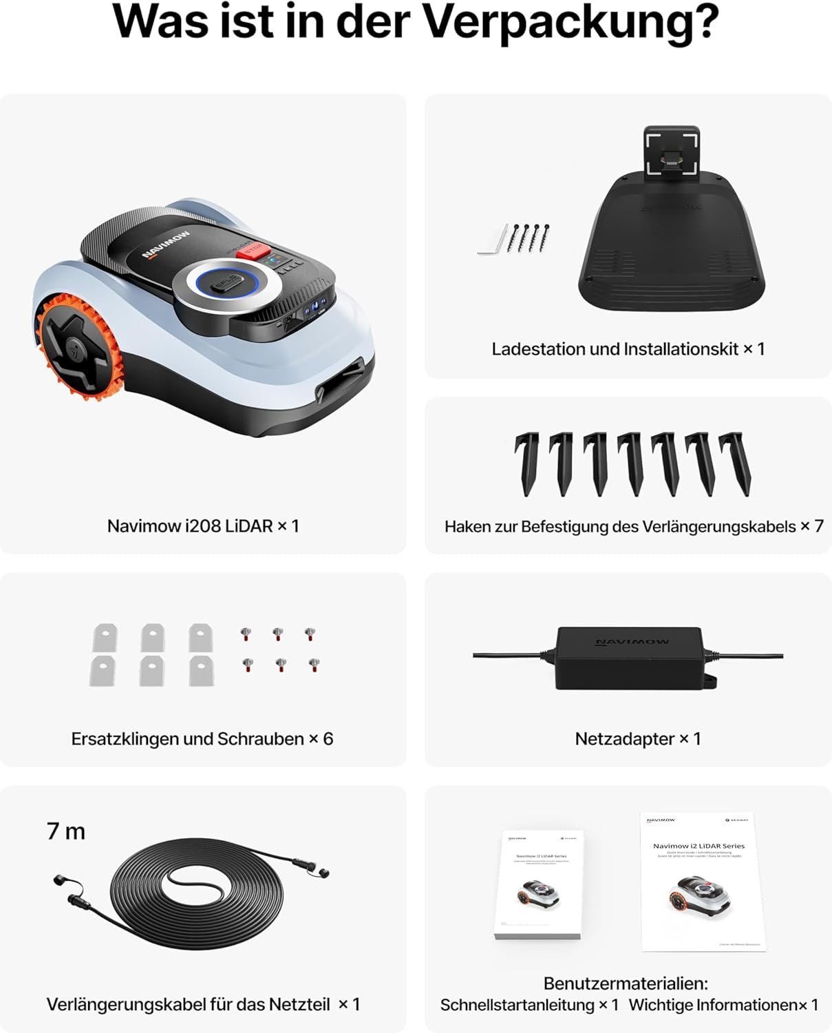 segway navimow i208 lidar mähroboter ohne begrenzungskabel für 800 m², geländereifen für hänge bis 45% neigung, lidar und vision dual system, automatisches ein tipp kartieren, ohne drähte oder antenne Segway Navimow i208 LiDAR Mähroboter ohne Begrenzungskabel für 800 m², Geländereifen für Hänge bis 45% Neigung, LiDAR und Vision Dual System, Automatisches EIN-TIPP-Kartieren, Ohne Drähte oder Antenne