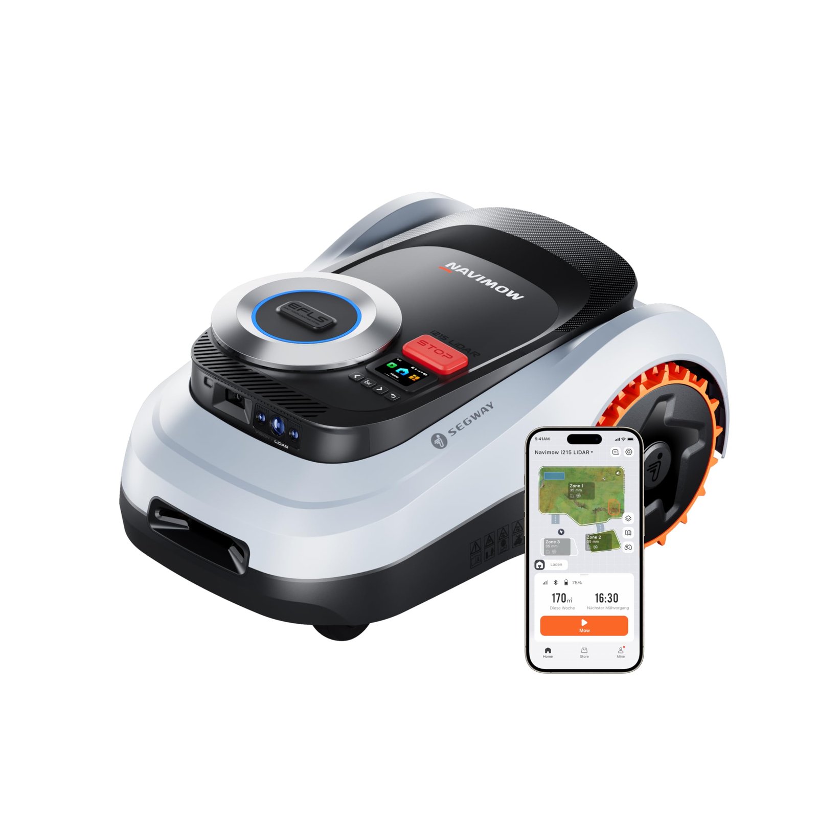 segway navimow i208 lidar mähroboter ohne begrenzungskabel für 800 m², geländereifen für hänge bis 45% neigung, lidar und vision dual system, automatisches ein tipp kartieren, ohne drähte oder antenne Segway Navimow i208 LiDAR Mähroboter ohne Begrenzungskabel für 800 m², Geländereifen für Hänge bis 45% Neigung, LiDAR und Vision Dual System, Automatisches EIN-TIPP-Kartieren, Ohne Drähte oder Antenne