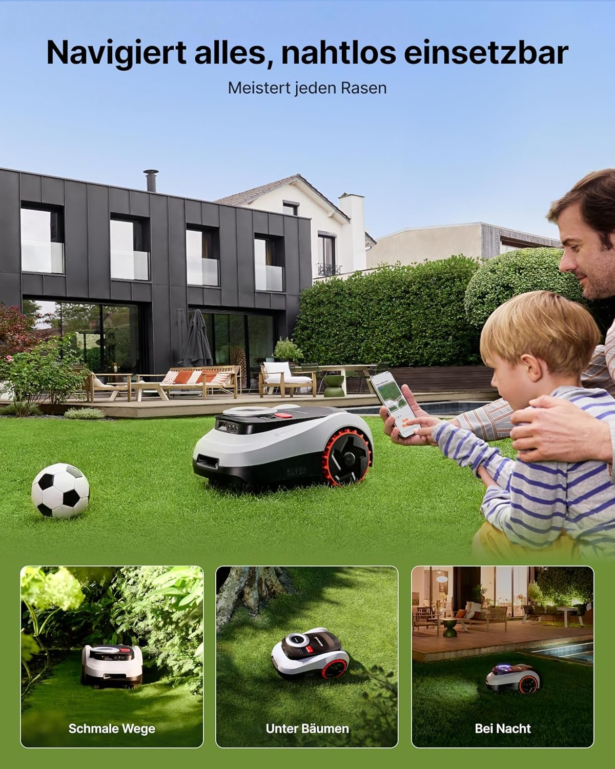 segway navimow i208 lidar mähroboter ohne begrenzungskabel für 800 m², geländereifen für hänge bis 45% neigung, lidar und vision dual system, automatisches ein tipp kartieren, ohne drähte oder antenne Segway Navimow i208 LiDAR Mähroboter ohne Begrenzungskabel für 800 m², Geländereifen für Hänge bis 45% Neigung, LiDAR und Vision Dual System, Automatisches EIN-TIPP-Kartieren, Ohne Drähte oder Antenne