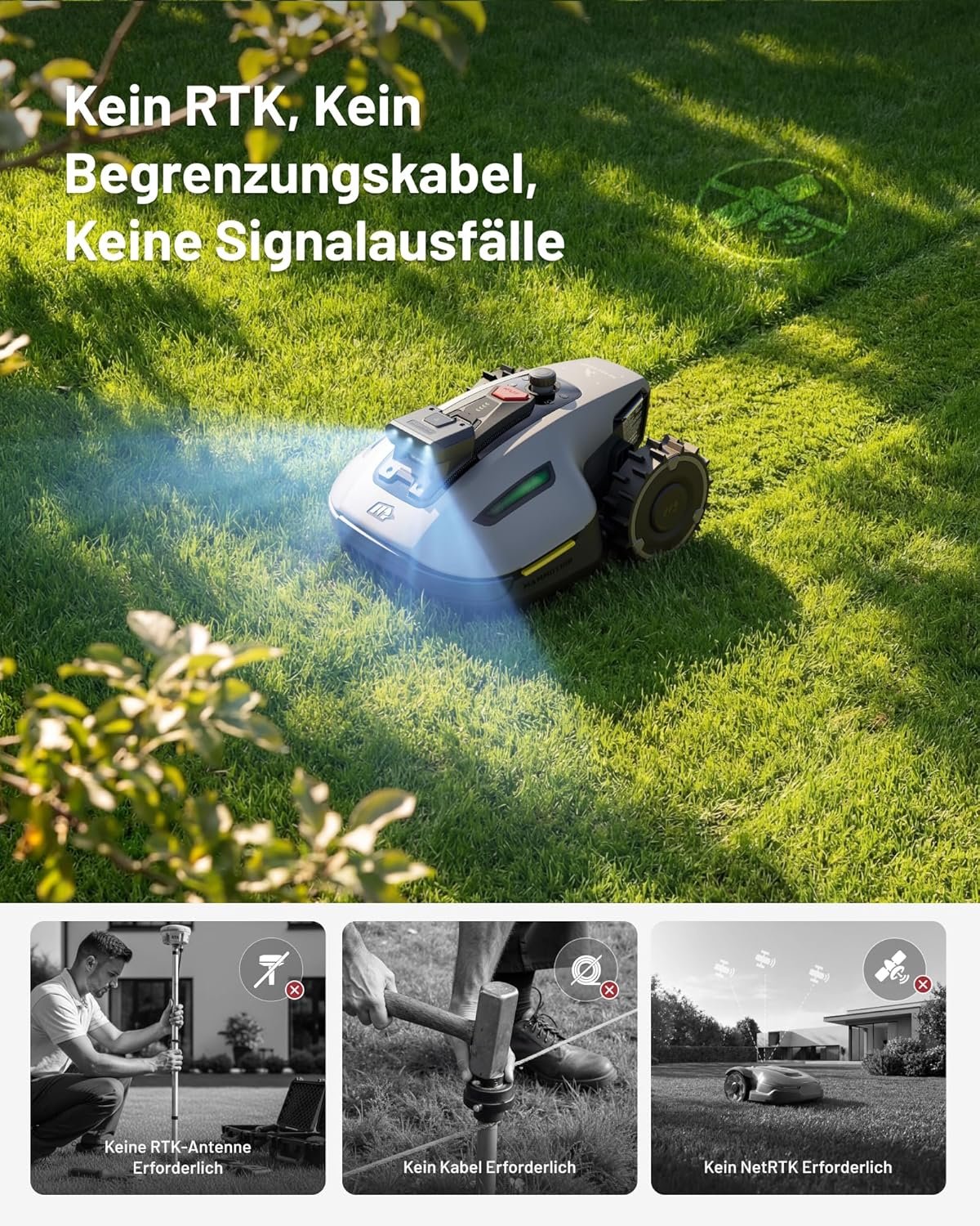 mammotion yuka mini 2 500 robotic lawnmower without boundary cable, recommendation 500 m², no rtk, no signal cancellation, ai truevision navigation, car multi zone mapping, dropmow, rwd for 45% slope MAMMOTION YUKA mini 2 500 Robotic Lawnmower without Boundary Cable, Recommendation 500 m², No RTK, No Signal Cancellation, AI TrueVision Navigation, Car Multi-Zone Mapping, DropMow, RWD for 45% Slope